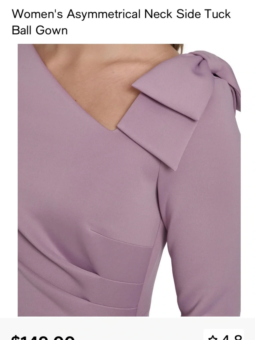 Jessica Howard Dusty Mauve Asymmetrical Dress in size 6P Neck Maxi Dress